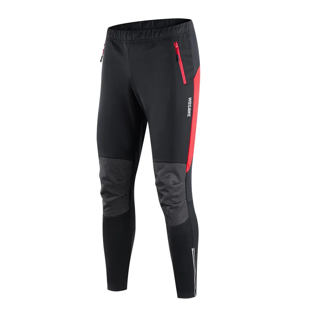 WOSAWE Windproof Men's Cycling Pants Winter Fleece Lining Waterproof Warm Mountain Bike Bicycle Riding Fishing Fitness Trousers-WAYBIKER