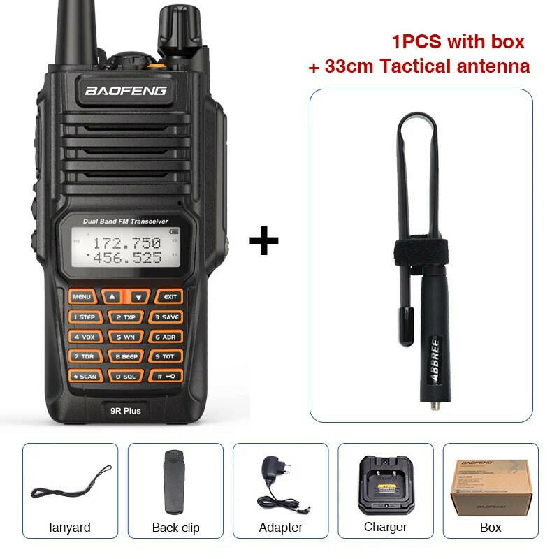 Baofeng UV-9R Pro IP68 Waterproof  Walkie Talkie Dual Band 16KM S22 Radio VHF UHF CB Ham Radio UV-9R Plus Portable Two Way Radio-WAYBIKER
