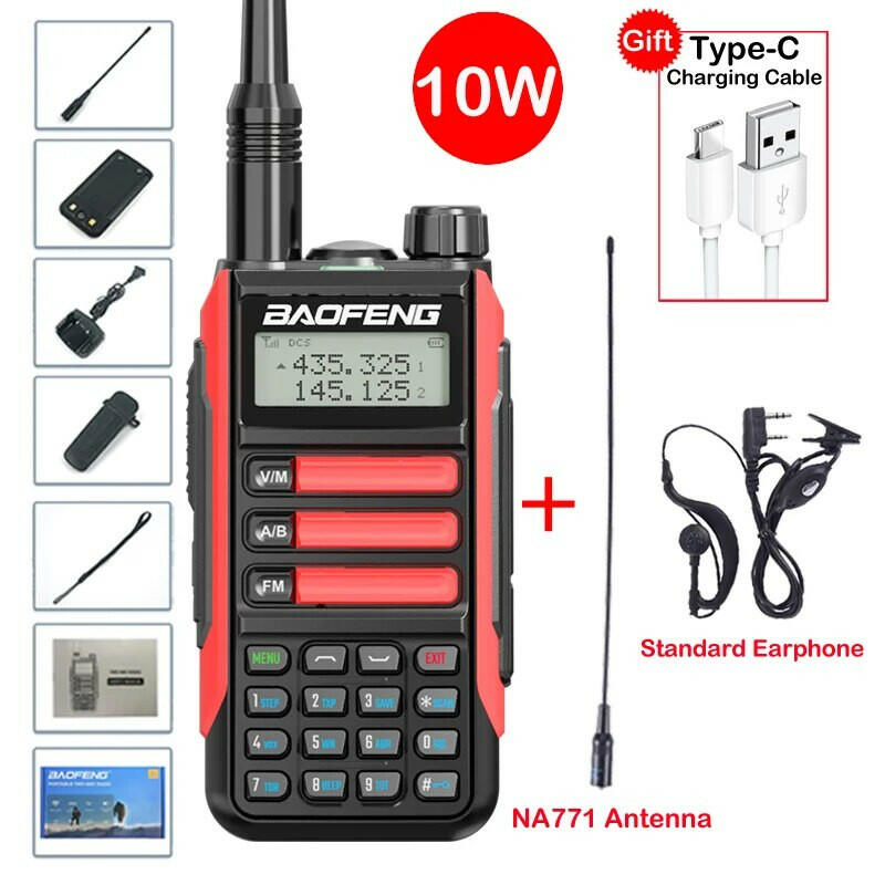 2023 Baofeng UV-16 MAX Walkie Talkie 10 KM Military 10W Powerful Waterproof VHF UHF CB Ham Dual Band Two Way Radio USB-C Charger-WAYBIKER