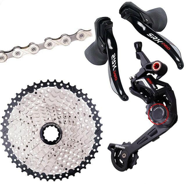 SENSAH 11 Speed Gravel Cross-Country Bike Group CX Bicycle 1x11 Shifter Mechanical Brake Clutch Derailleur 11V Cassette Road Set-WAYBIKER