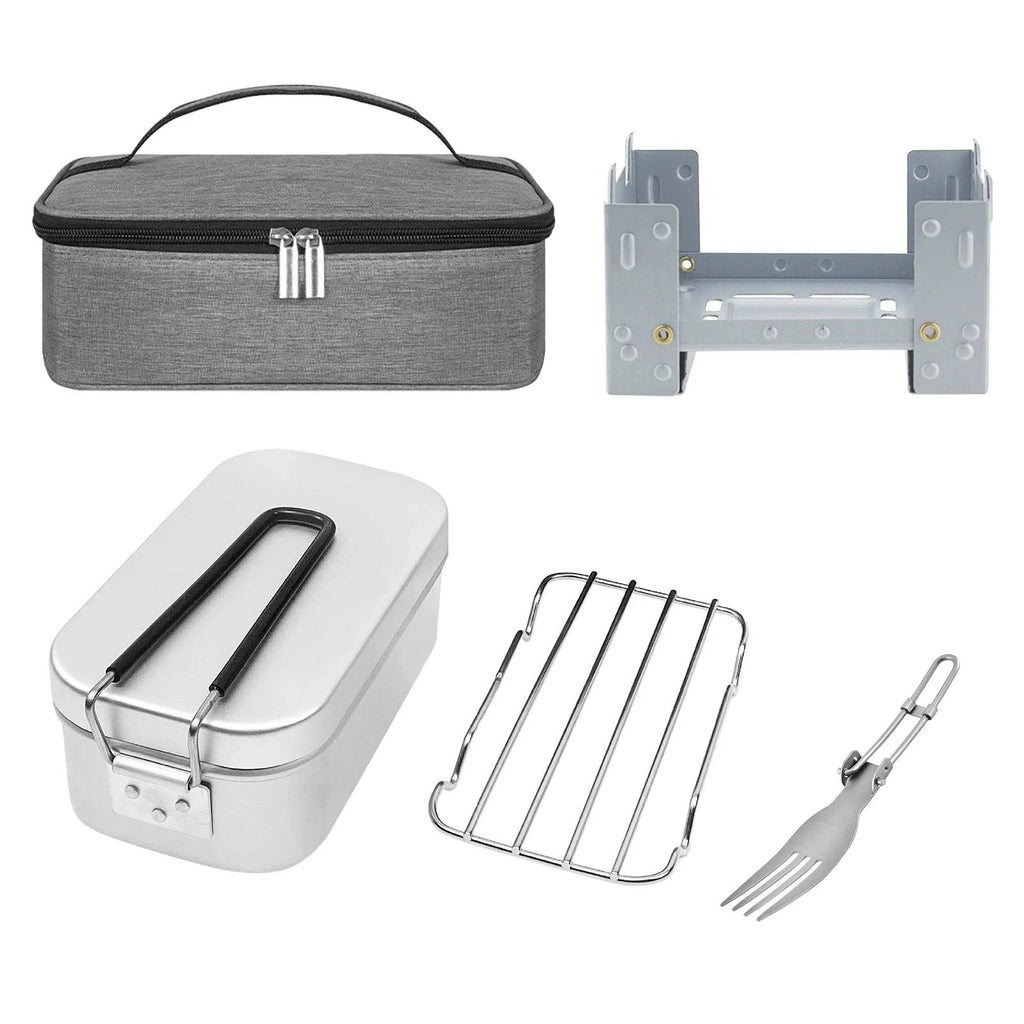Camping Cookware 800ml Lunch Box Mini Folding Stove Steaming Rack Combo Set Tourist Tableware 2022 New-WAYBIKER