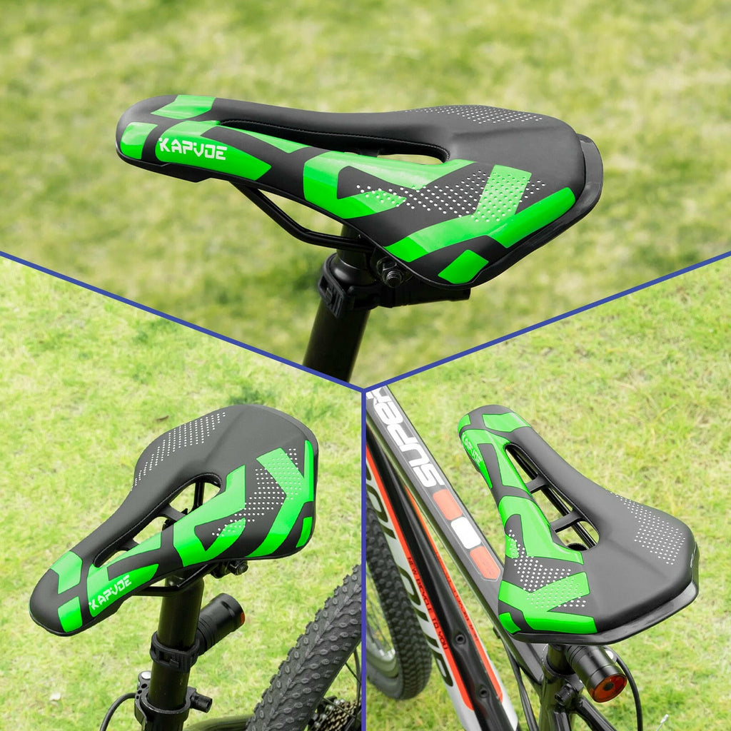 Kapvoe Bicycle Saddle MTB Bike Saddle PU Leather Men Bicycle Seat Bicycle Accessory Saddle Woman Bicycle Saddle Butt Cushion-WAYBIKER