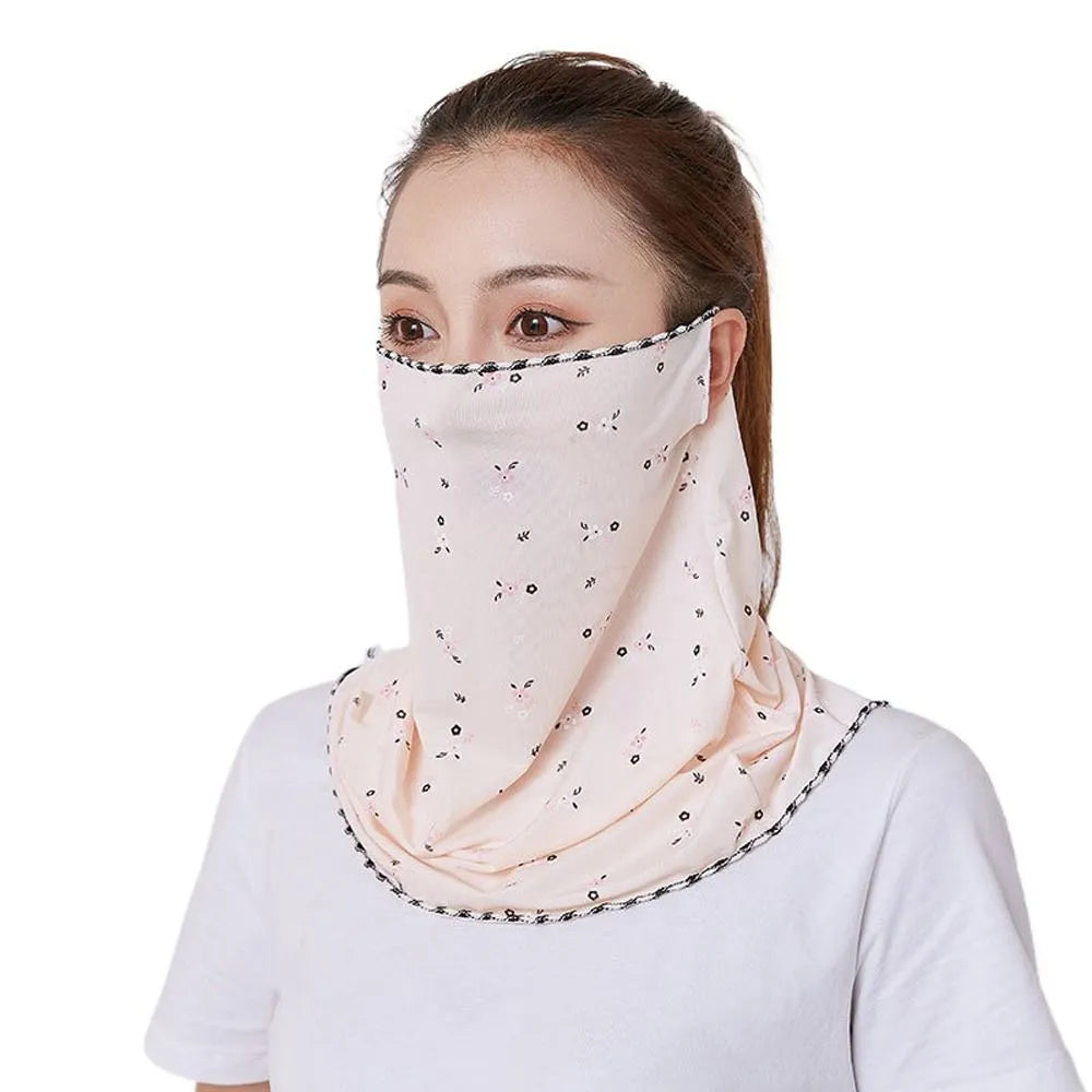 Summer Sunscreen Cycling Mask Breathable Ice Silk UV Protection Face Cover Sunscreen Veil Face Scarves With Neck Flap Outdoor Ri-WAYBIKER
