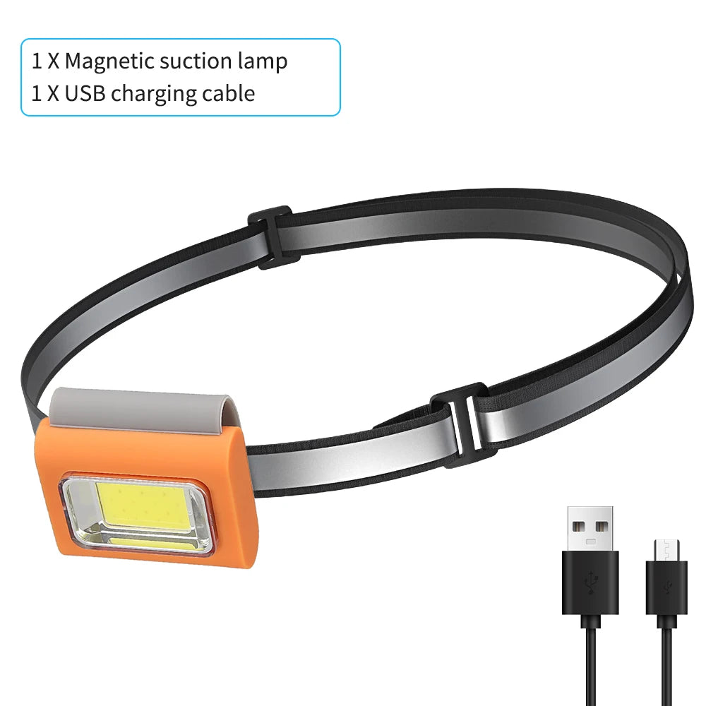 Multifunctional LED Portable Light With Magnetic Charging Light Clothes Clip Running Light Silicone Work Strong Light Headlamp-WAYBIKER