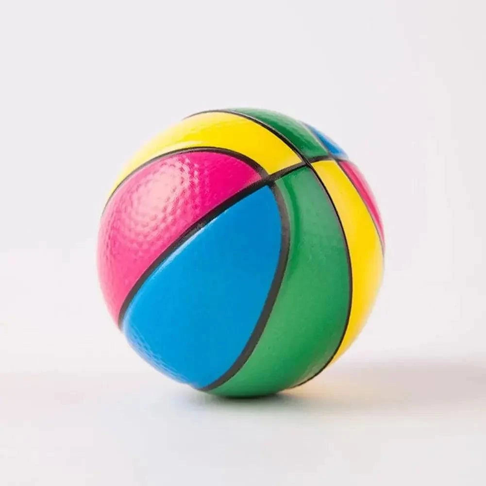 Kid Toy Squeeze Soft Foam Rubber Ball Orange Hand Wrist Exercise Stress Relief Colorful Squeezing Ball Basketball Training Ball-WAYBIKER