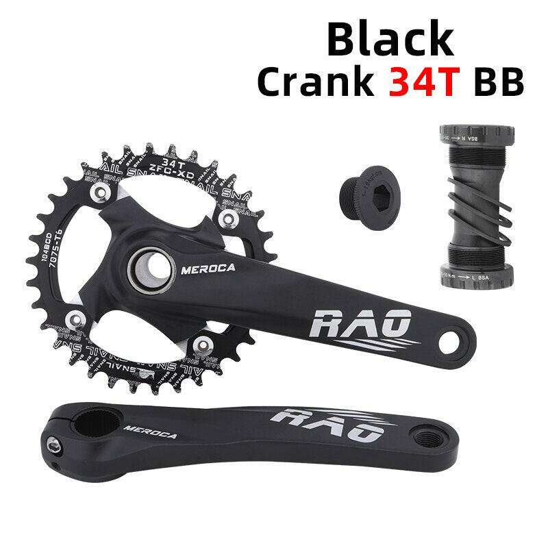 MEROCA Bicycle Crankset 170mm Forging Crank Narrow Wide teeth 104BCD Chainring 32/34/36/38T Chain Wheel For MTB bike crankset-WAYBIKER