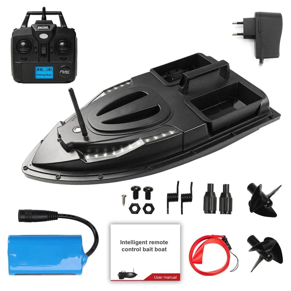 Fishing Bait Boat 500m Remote Control Bait Boat Dual Motor Fish Finder 1.5KG Loading Support Automatic Cruise with LED Light-WAYBIKER
