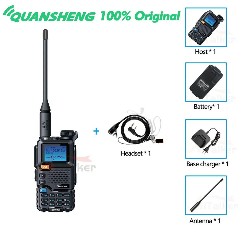 NEW Quansheng Walkie Talkie UV-5R PLUS UV-K5 Long Range Air Dual-Band 2-Way Radio 5W High Power 2200mAh Portable 200 Channel-WAYBIKER