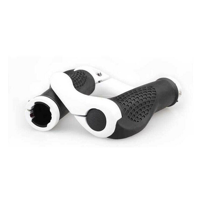 1 Pair Bicycle Handlebar Grip Ergonomic Anti Skid Lock on Handle Cover Aluminum Alloy Rubber Grips MTB Bike Accessories-WAYBIKER