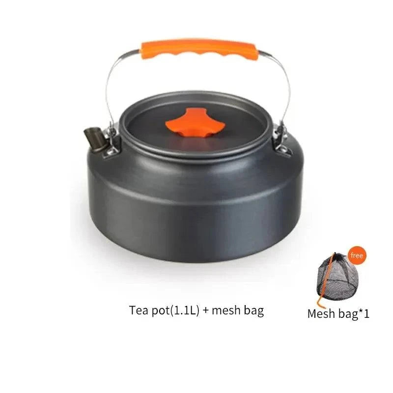 1.1L 2L1.5L Camping Water Kettle Outdoor Coffee Kettle Tableware Picnic Set Supplies Equipment Utensils Tourism Cookware-WAYBIKER