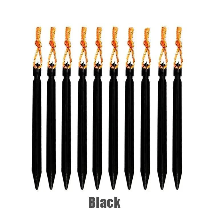 10Pcs/lot 18cm Aluminum Alloy Tent Takes Pegs Heavy Duty Travel Outdoor Camping Accessories Tarp Ultralight Nails Ground Peg-WAYBIKER