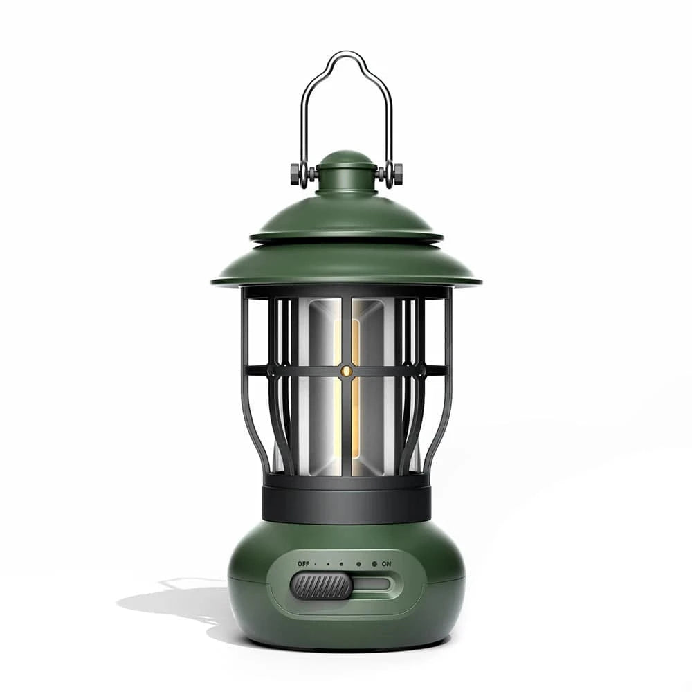 Cordless Camping Lamp USB Rechargeable Stepless Dimming Outdoor Retro Tent Light Home Atmospheres Light with Handle-WAYBIKER