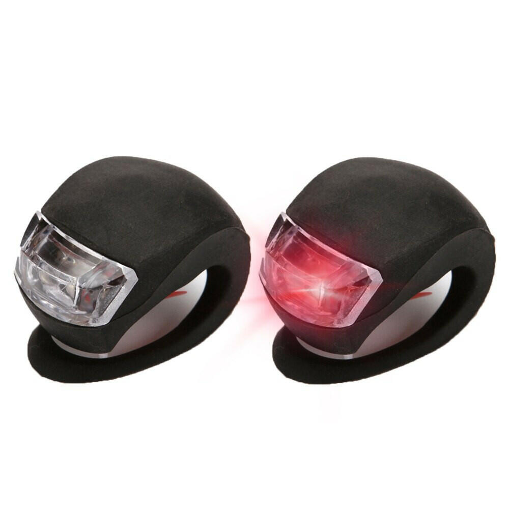 Silicone LED Bike Lights Waterproof Bicycle Head Front Light Cycling Wheel Flash Rear Lamp Night Warning Taillight-WAYBIKER