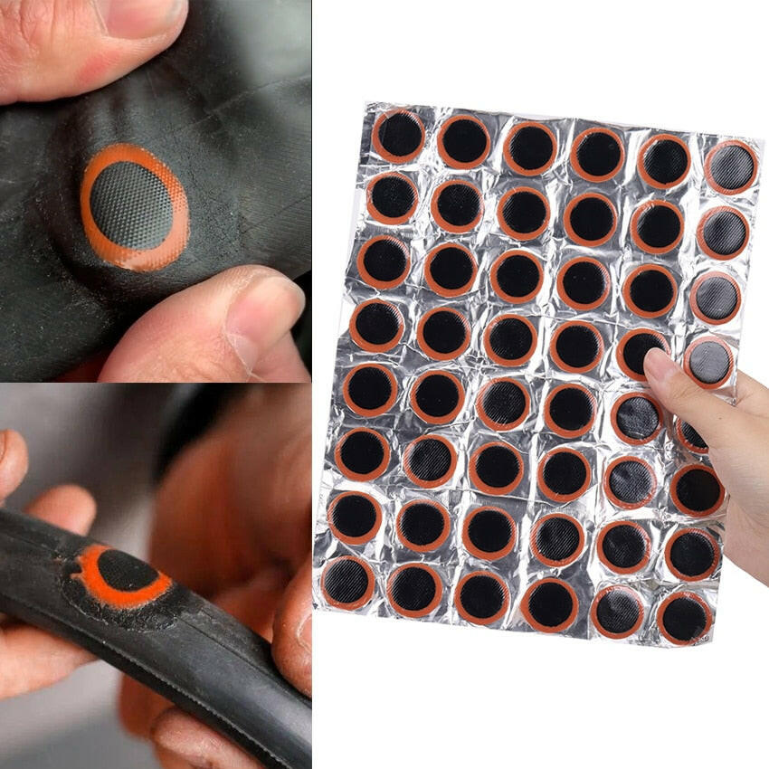 48pcs Rubber Puncture Patches Bicycle Tire Tyre Tube Repair Patch Kit No Glue Bicycle Inner Tube Puncture Repair Tools-WAYBIKER