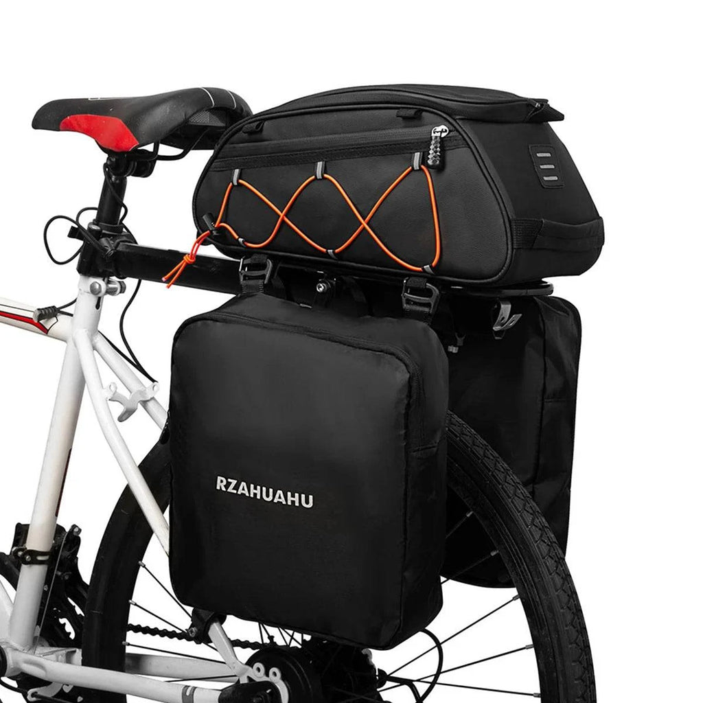 3 in 1 Bike Rack Bag Trunk Bag Waterproof Bicycle Rear Seat Bag Cooler Bag with 2 Side Hanging Bags Cycling Cargo Luggage Bag-WAYBIKER