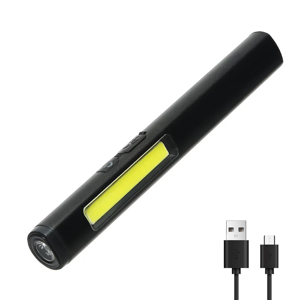 COB Floodlight Flashlight Usb Rechargeable XPE High Beam Aluminum Alloy Pen Clip Work Light Built In Battery with Tail Magnet-WAYBIKER