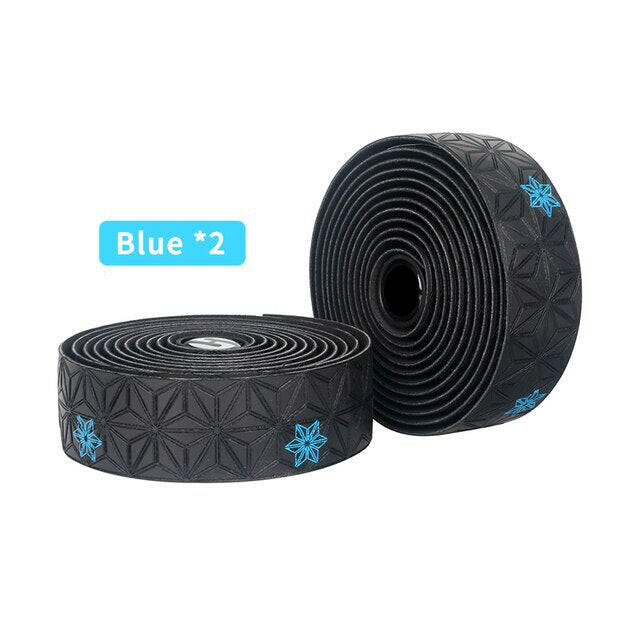 New Road Bicycle Bar Tape Two-Color Chrysanthemum Print HandleBar Tapes EVA/PU Soft Non-Slip Shock Breathable Road Bike Wrap Tap-WAYBIKER