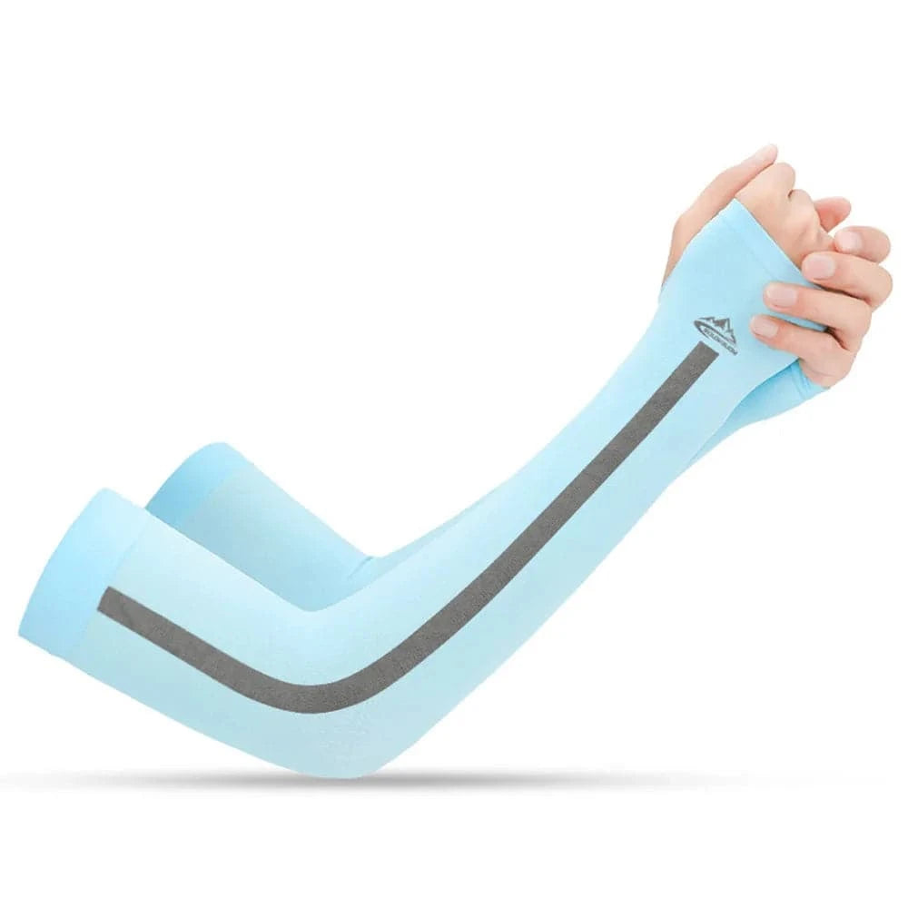 Outdoor Arm Sleeves UV Sun Protective Gloved Cooling Sleeves for Hiking Cycling Climbing Fishing Driving Sports Traveling-WAYBIKER