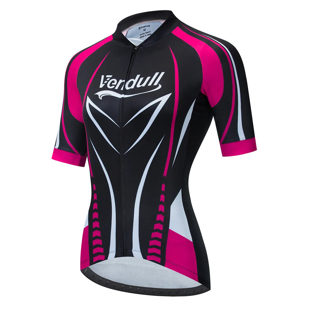 Cycling Clothing 2023 VENDULL Women Cycling Jersey Tops Summer Racing Short Sleeve MTB Bike Jersey Shirt Ropa Ciclismo Maillot-WAYBIKER