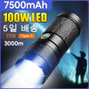 100W Powerful Flashlight With COB Light High Power Led Flashlights 7500mAh Powerful Torch Zoom 3000m Tactical Lantern Hand Lamp