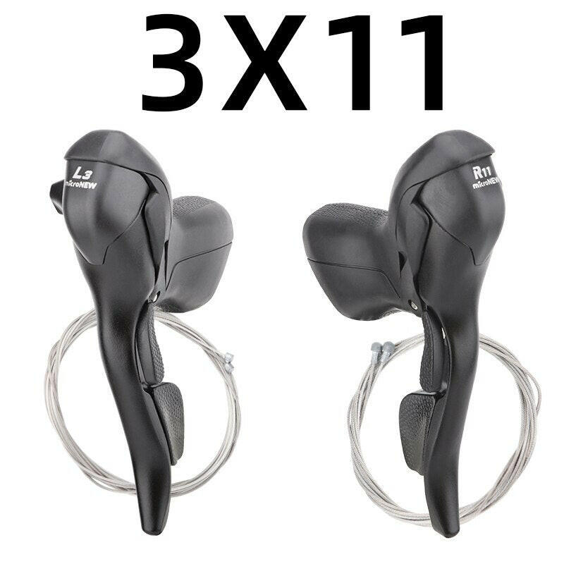 MicroNEW Road Bike Shifters 3x7 3x8 3x9 3x10 3X11Speed Brake Lever Bicycle 2x7 2x8 2x9 2x10 Speed Derailleur for Shimano-WAYBIKER