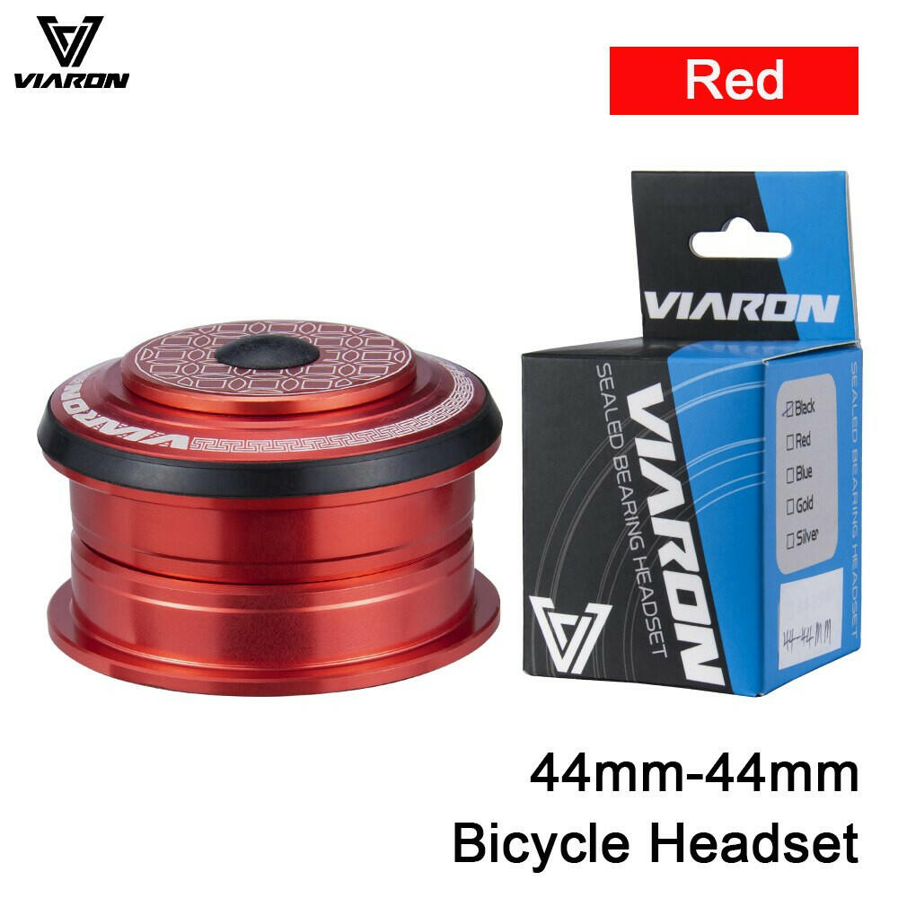 VIARON Bicycle Headset 34-34mm 44-44mm CNC 1 1/8"-1 1/2" MTB Bearing Straight Tapered Tube Fork  Steer Column Integrated System-WAYBIKER