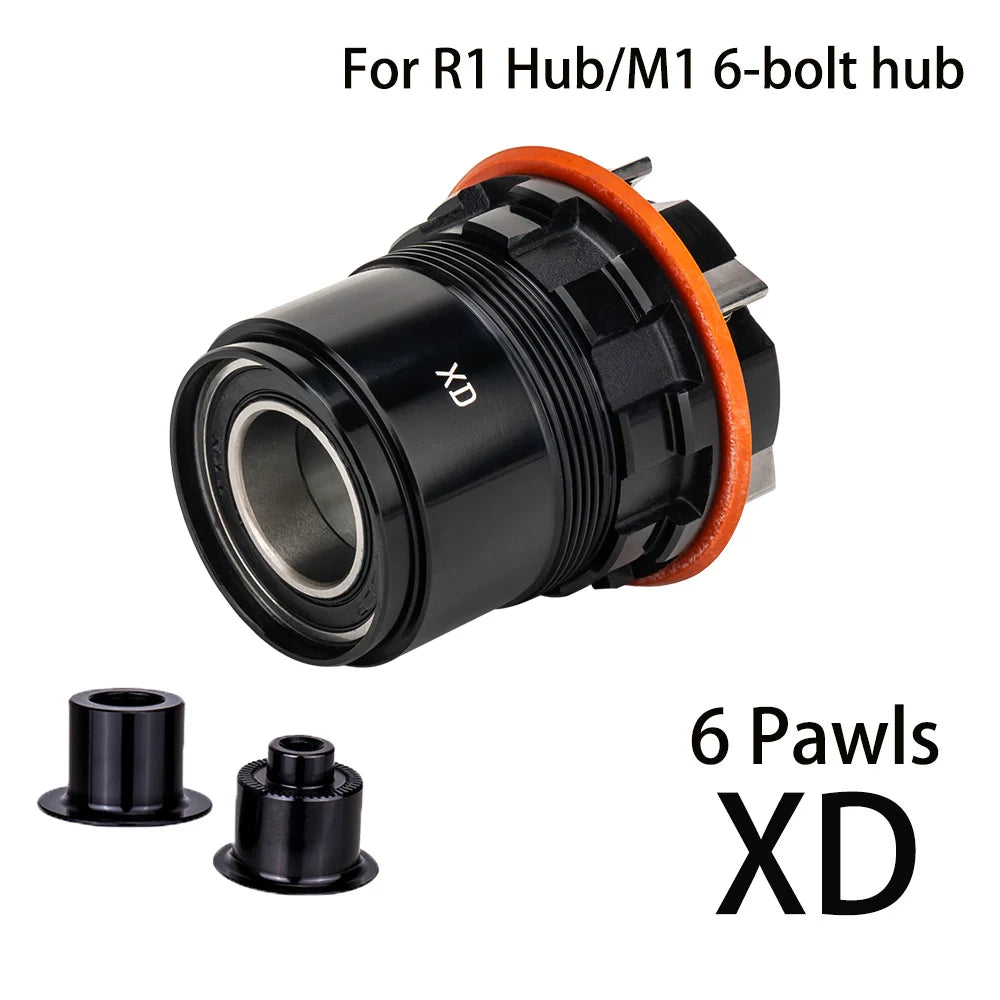 ZTTO R1 Hub Driver M1-6bolt Hub Body XDR XD HG MS Hub Body 6 Pawls System Replacement For R1 Freehub 135x10 QR 142x12 Thru Axle