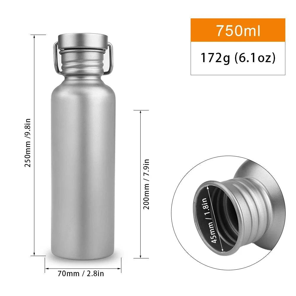 TOMSHOO Full Titanium Water Bottle Ultralight Drinking Bottle for Outdoor Camping Hiking Cycling Accessories 2022 New-WAYBIKER