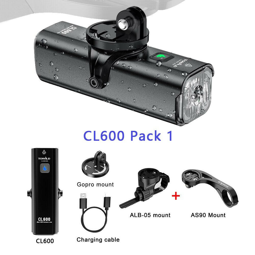 TOWILD CL1200/600LM Bike Light Front Lamp USB Rechargeable LED 21700 4000mAh Bicycle Light Waterproof Headlight Bike Accessories-WAYBIKER