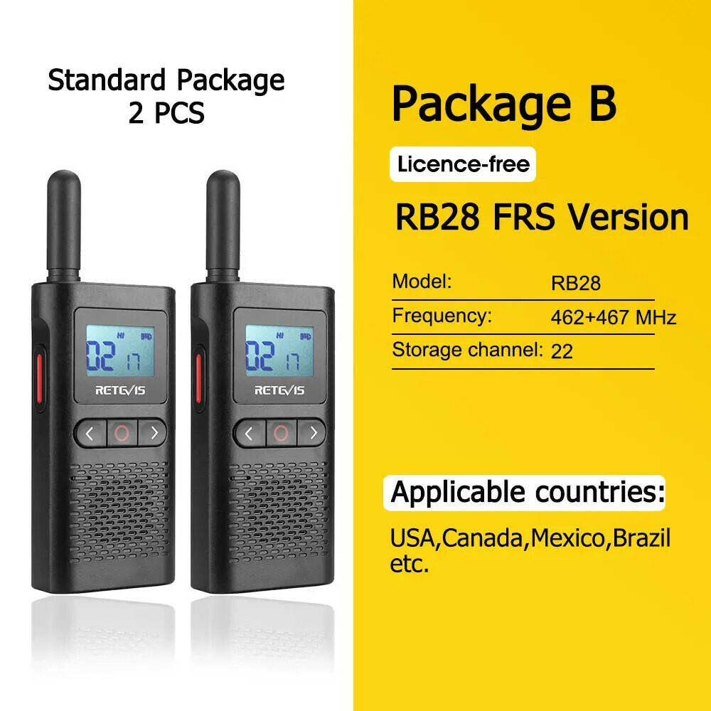 Retevis Walkie Talkie RB628 Long Range Portable Walkie-Talkie 2 Pcs Included PMR446 Rechargeable Two-way Radios For Hunting-WAYBIKER