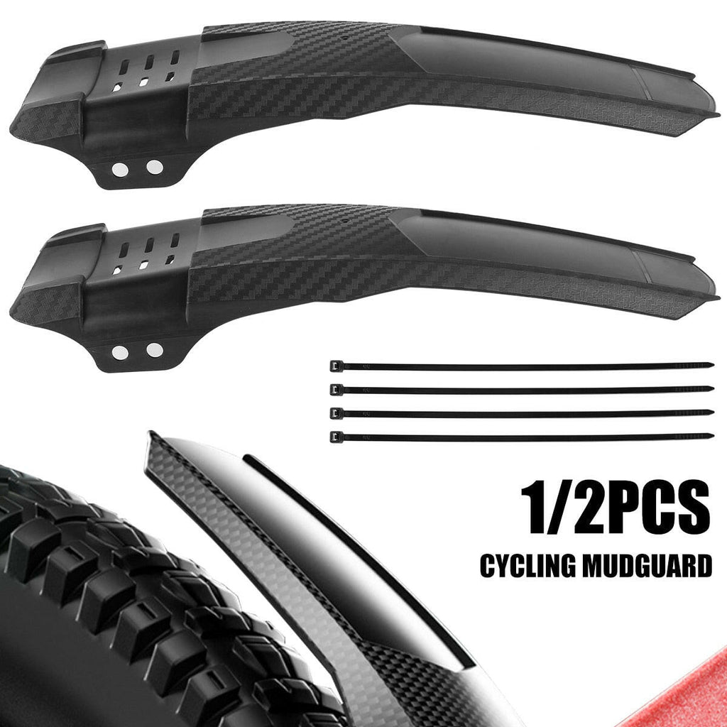 2PCS/1PC Front Rear Bicycle Mudguard MTB Bike Fender Mountain Bike Carbon Fiber Wheel Fenders Mudguard Cycling Parts Accessories