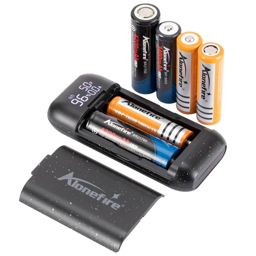 5V 2A Smart USB Charger 18650 21700 Li-ion Battery Charger BoxType-C Power Bank Case DIY Digital Display Cell Phones Powerbank-WAYBIKER