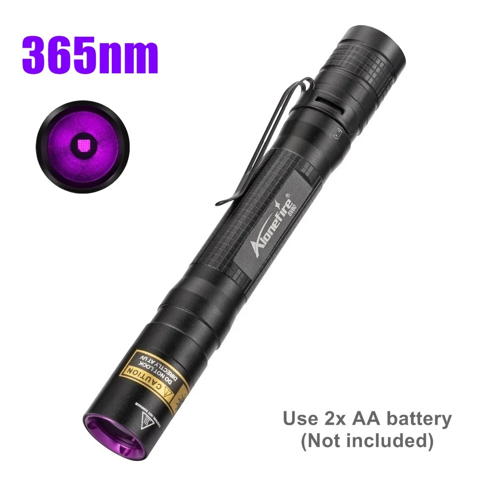 365/395nm UV Flashlight Ultraviolet Invisible Ink Marker Blacklight Pen Torch Pet Cat tinea urine Stains Scorpion Detection Lamp-WAYBIKER