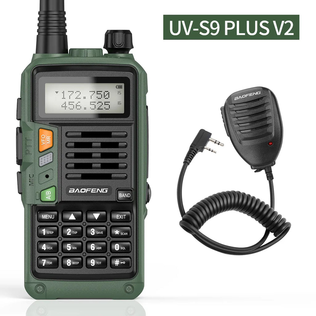BAOFENG UV-S9 Plus V1 V2 Powerful Handheld UHF VHF Dual Band 16 KM Long Range Waterproof Walkie Talkie Ham UV-5R Two Way Radio-WAYBIKER