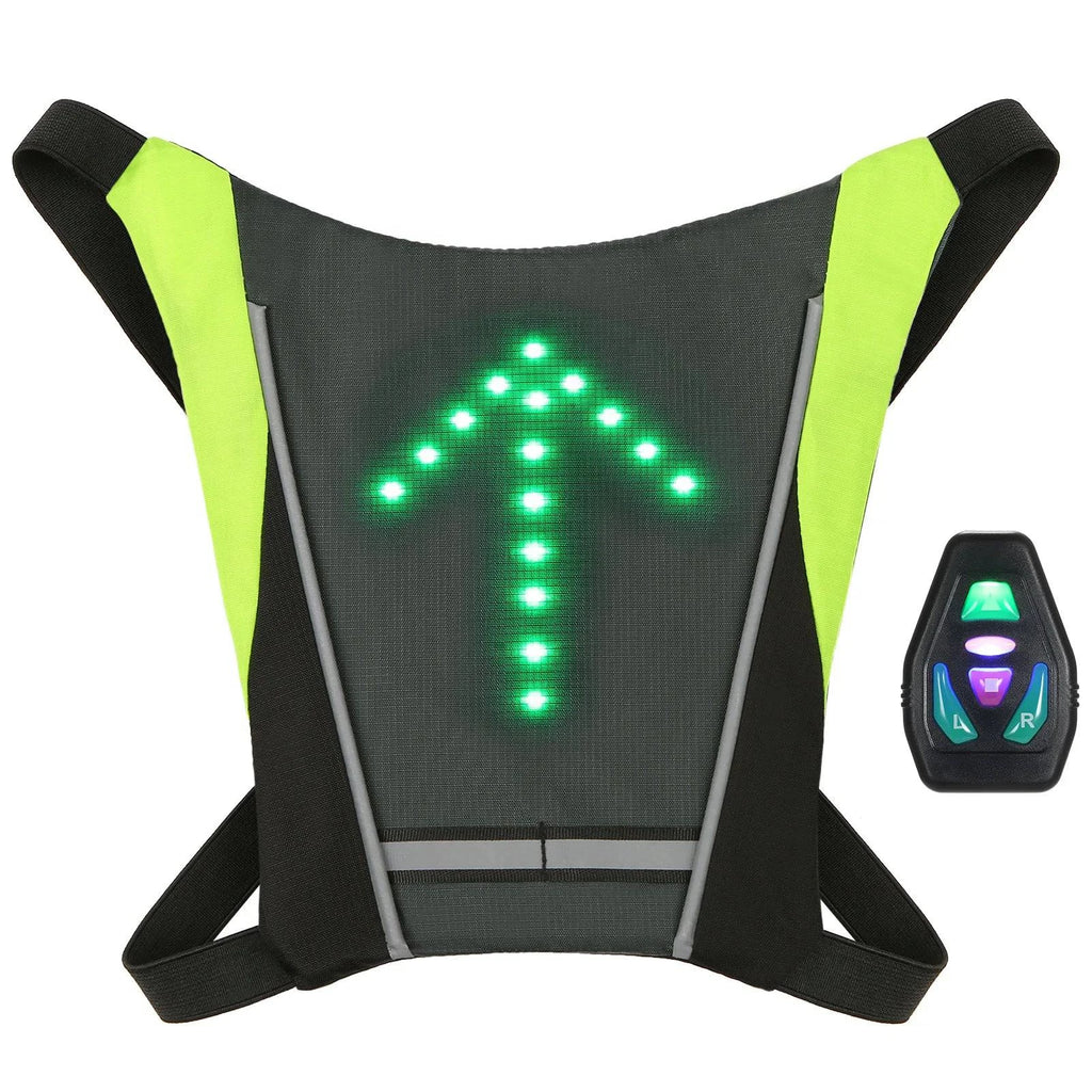 USB Rechargeable Reflective Backpack Attachment Clip with Remote Control LED Signal Light Outdoor Sport Safety Bag Gear-WAYBIKER