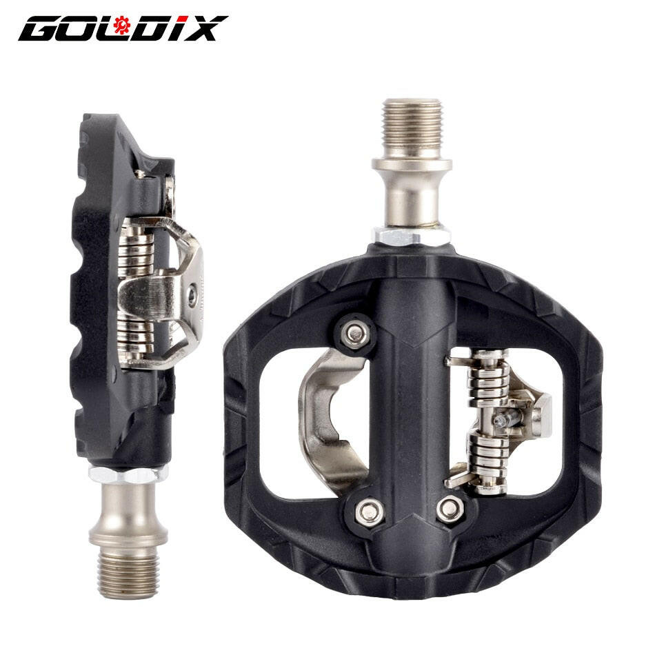 GOLDIX Mountain Bike Clipless Pedals SPD Compatible MTB Bicycle Ultralight Nylon Fiber Aluminum Alloy Self-Locking Pedal-WAYBIKER