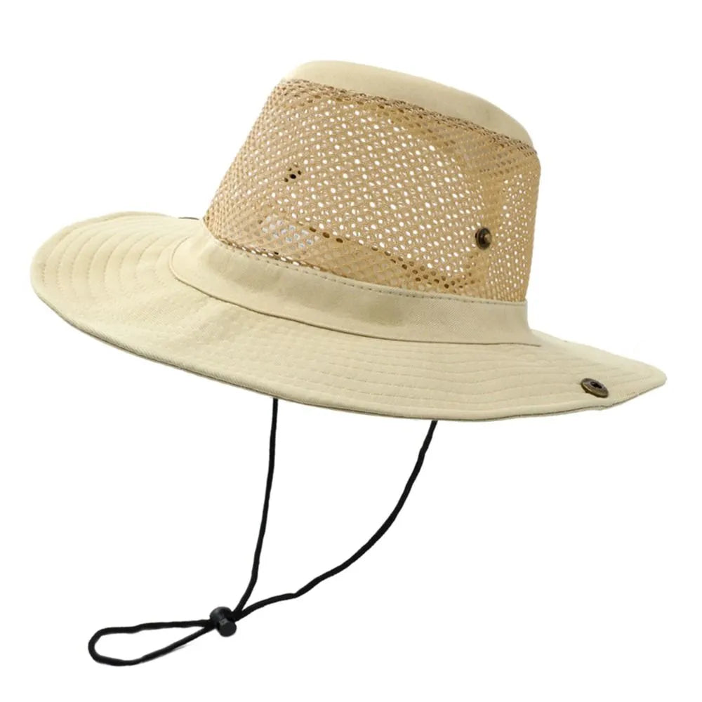 Outdoor Breathable Mesh Camouflage Bucket Hat Sun Protection Hunting Fishing Hiking Cap-WAYBIKER