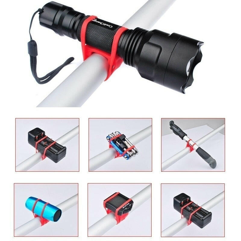 Practical 3pcs Silicon Strap Mountain Road Bike Torch Phone  Bands Elastic Bandage Bicycle Light Mount Holder Bike Accessories-WAYBIKER