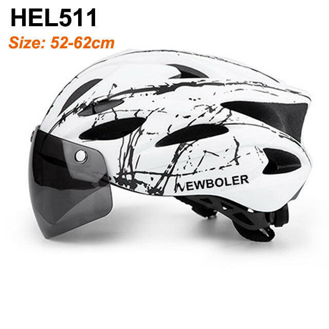 NEWBOLER Bike Helmet Man Women Safety Helmet Outdoor Motorcycle Bicycle Helmet Removable Lens Visor Mountain Road Cycling Helmet-WAYBIKER