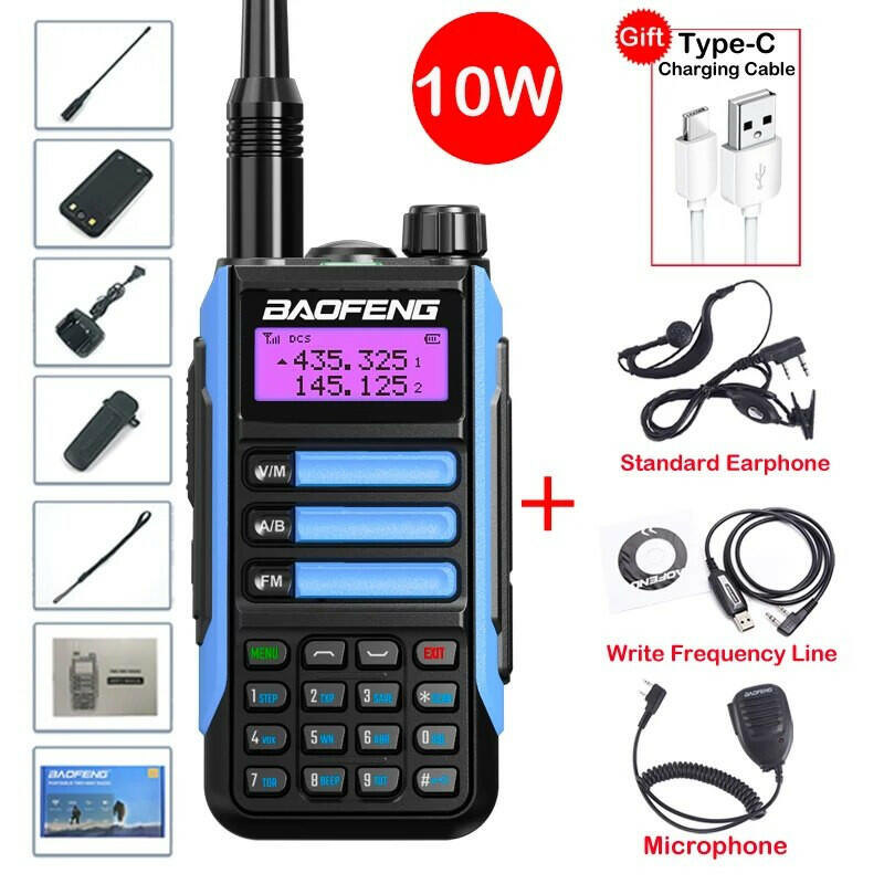 2023 Baofeng UV-16 MAX V2 Professional 10W Upgraded Of UV-5R UV-10R Walkie Talkie IP68 Waterproof Long Range Dual Band Ham Radio-WAYBIKER