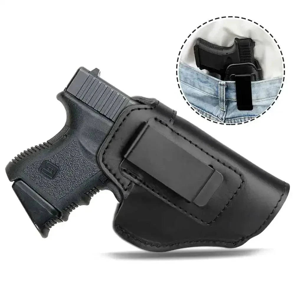 Left RIGHT Tactical Leather Holster for Concealed Carry Airsoft IWB Gun Holsters for Glock 17 19 43X Sig P365 9mm for Hunting-WAYBIKER