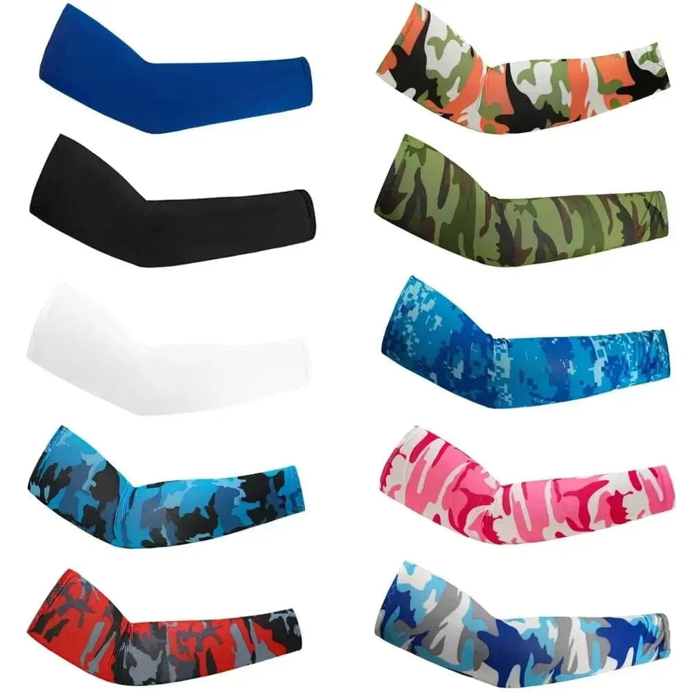 2Pcs Unisex Cooling Arm Sleeves Cover Sports Running UV Sun Protection Outdoor Men Fishing Cycling Sleeves for Hide Tattoos-WAYBIKER