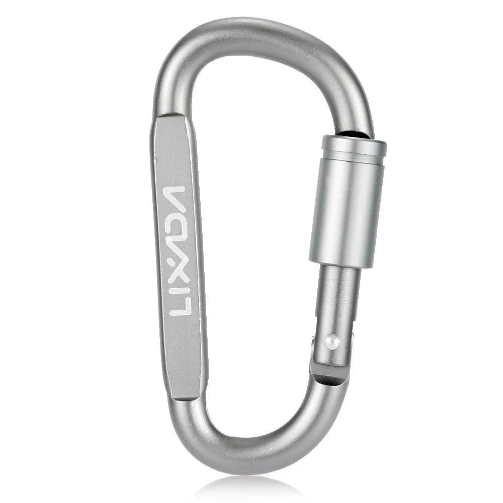 Lixada 1Pcs D-Ring Carabiner Camping Survival Tool Outdoor Key Chain Climbing Carabiner Screw Lock Hook Aluminum Hanging Buckle-WAYBIKER