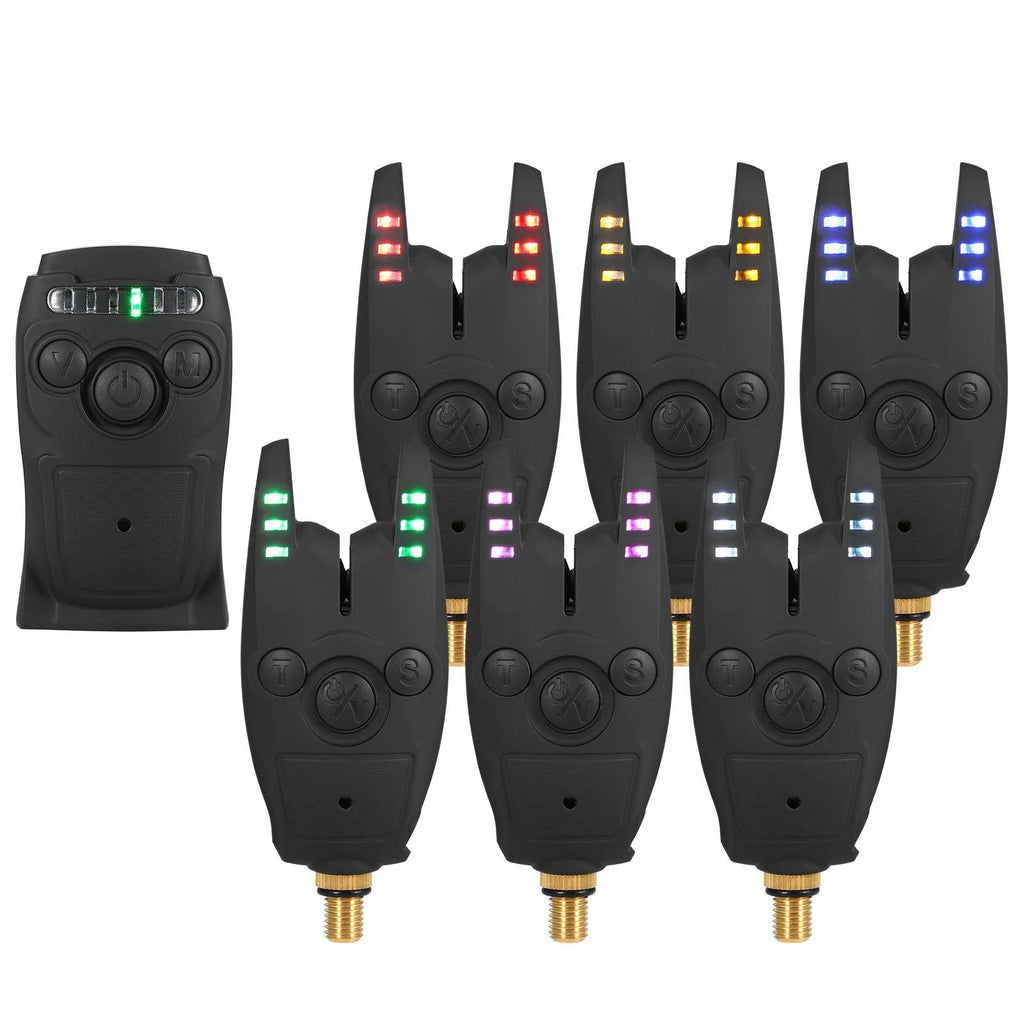 Lixada Fishing Bait Alarm Set with Portable Case Fishing Bait Alert Set Luminous Fishing Bait Indicator Digital Fishing Alert-WAYBIKER