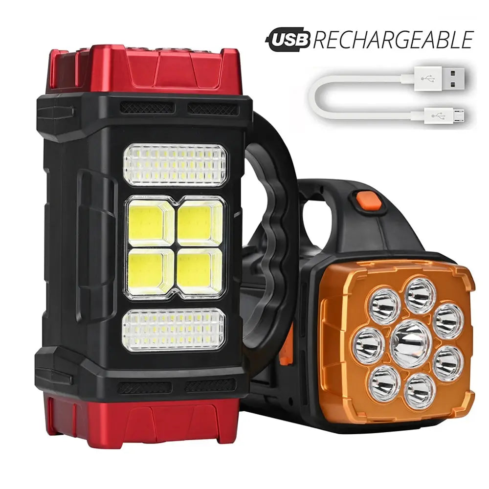 High Power Led Flashlights Camping Torch Work Light Solar Charge 4 Gear USB Rechargeable Light Waterproof Light for Outdoor-WAYBIKER