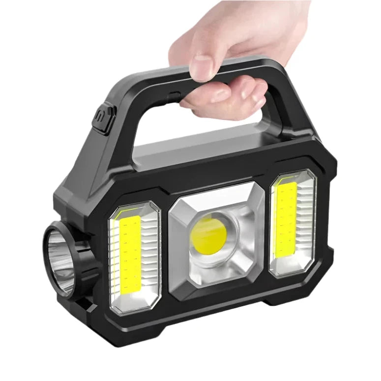 USB Rechargeable Flashlight Waterproof 6 Gear COB/LED Torch Light Portable Powerful Lantern Solar Light For Home Camping Hiking-WAYBIKER