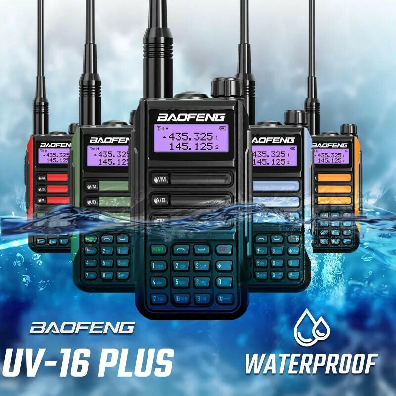 2022 BAOFENG Radio UV-16 PLUS Rainproof High Power Walkie Talkie VHF&UHF Long Range FM Portable Transceiver 2 Way Ham Radios New-WAYBIKER