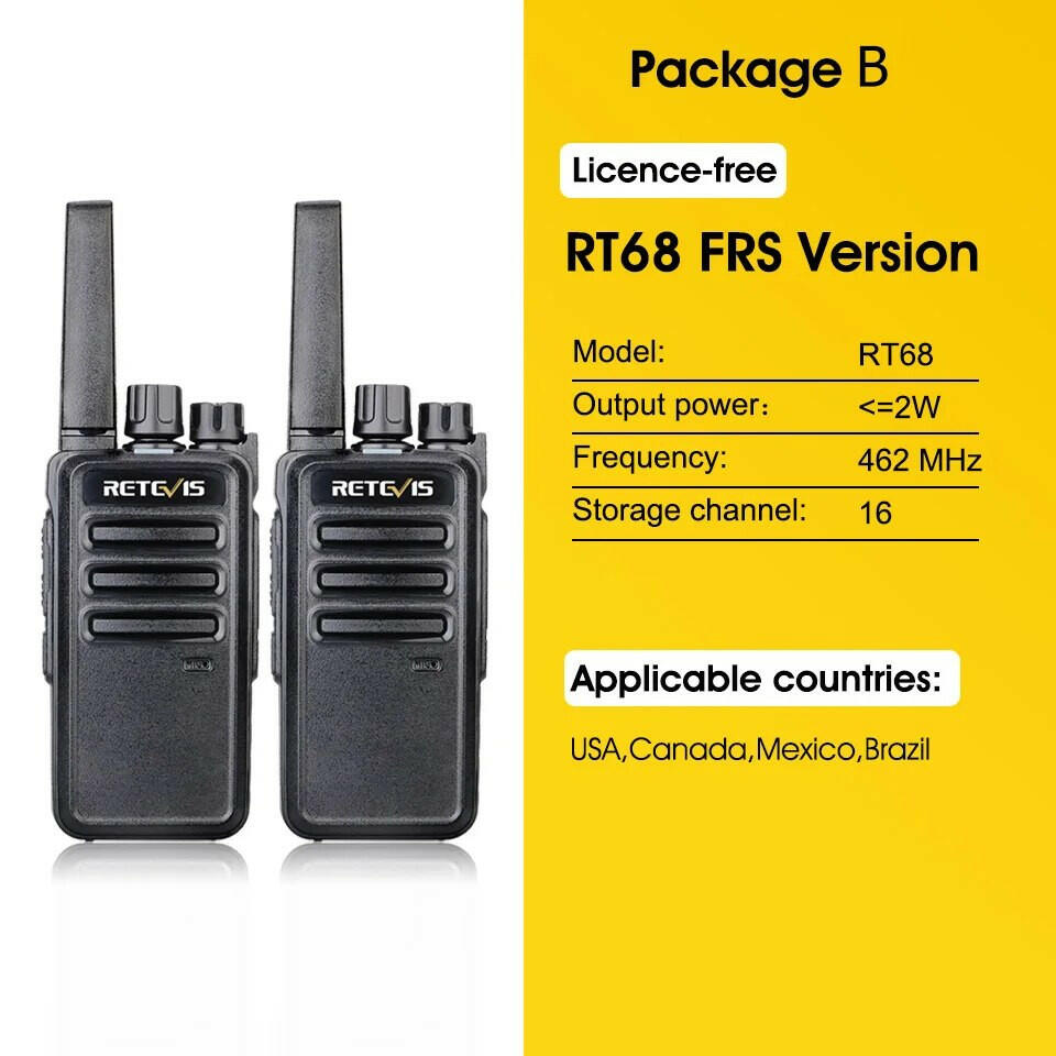 Retevis Walkie Talkie 2 pcs RT668 PMR 446 FRS Walkie-Talkies Two Way Radio Portable Communication Equipment PTT Radio Hotel Cafe-WAYBIKER