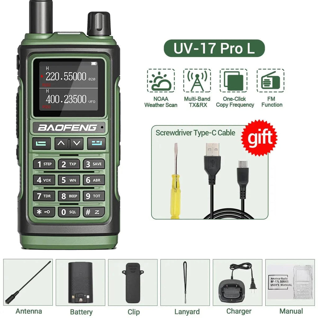 Baofeng UV-17 Pro V2 Walkie Talkie Wireless Copy Frequency 999CH Long Range Upgrade UV-5R K5 21 Pro Protable Two Way Ham Radio-WAYBIKER
