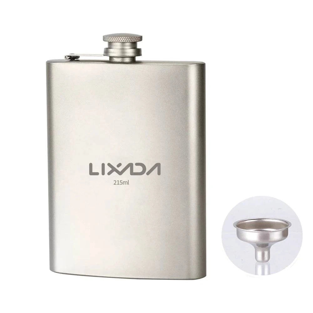 Outdoor Ti Flask Lightweight Ti Alcohol Container Ti Wine Bottle 215ml Camping Ti Flask For Outdoor Hiking-WAYBIKER